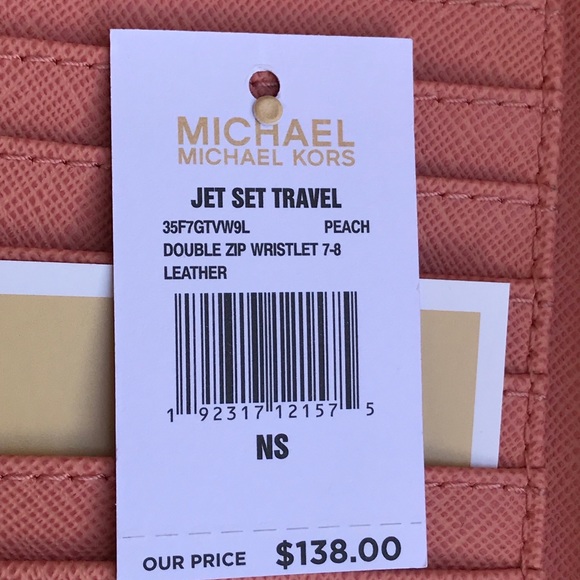 🌷MICHAEL KORS Peach Double Zip Phone Wristlet - Picture 8 of 8